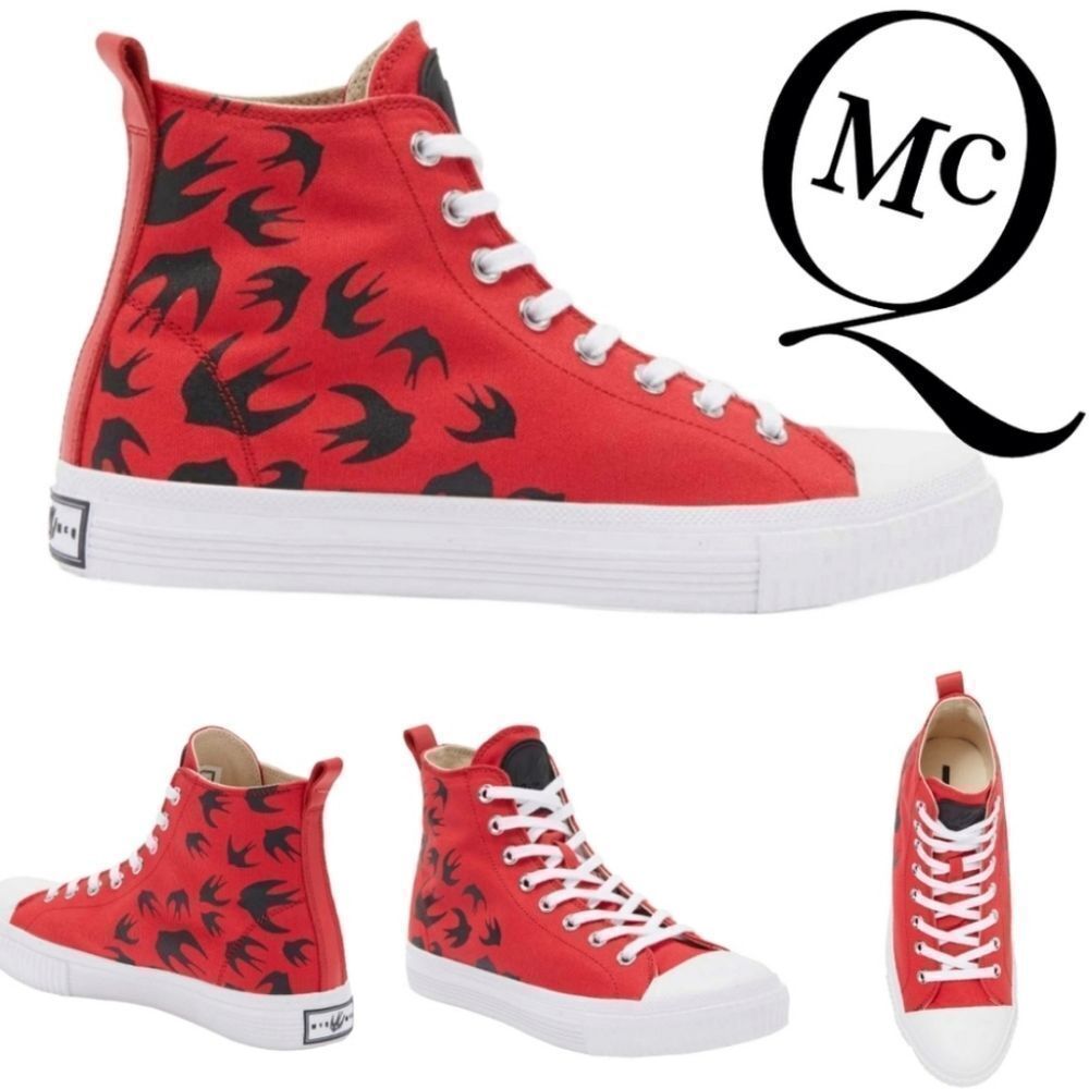 Alexander McQueen Red High-Top Sneakers